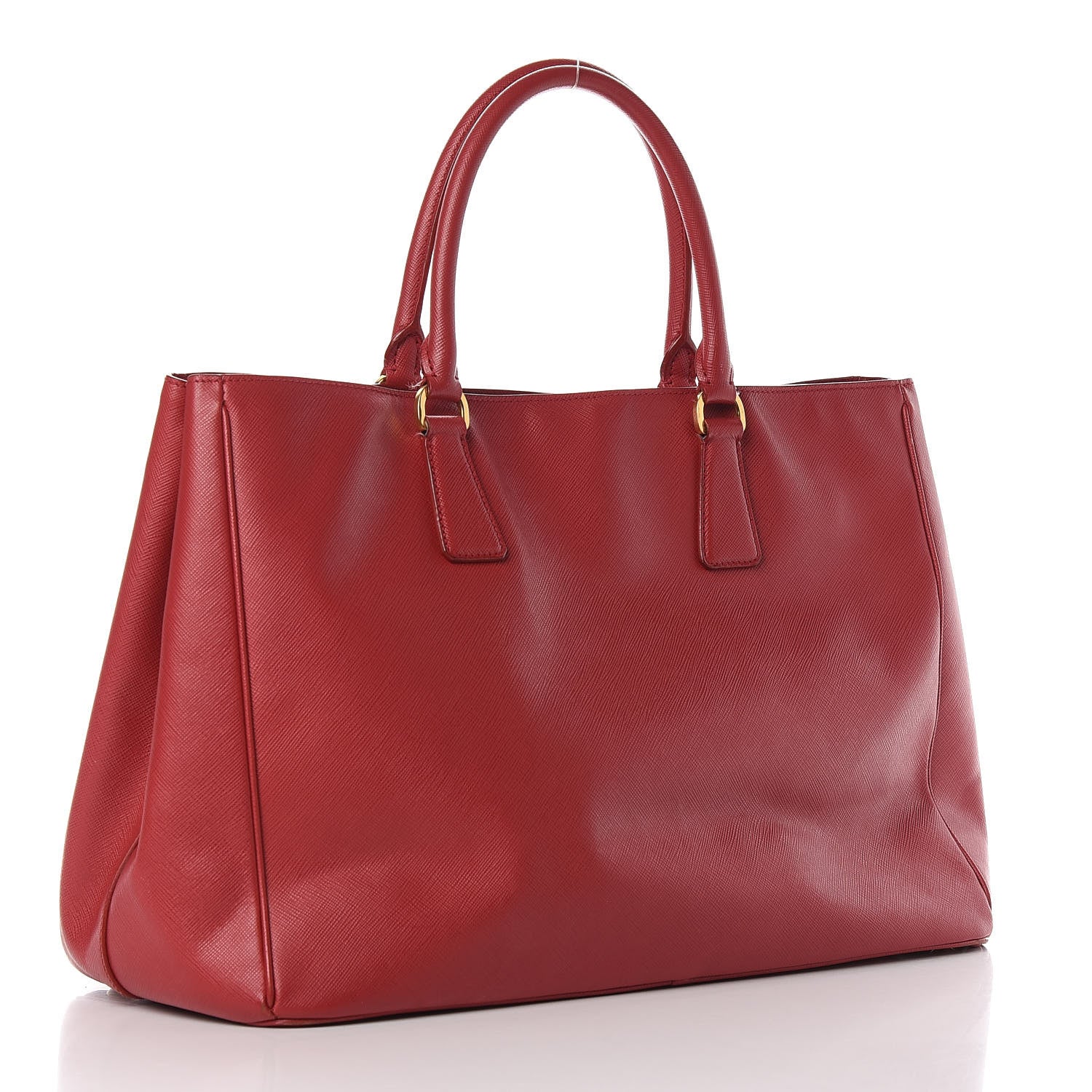 Prada Saffiano Lux Large Tote Fuoco 3 of 10