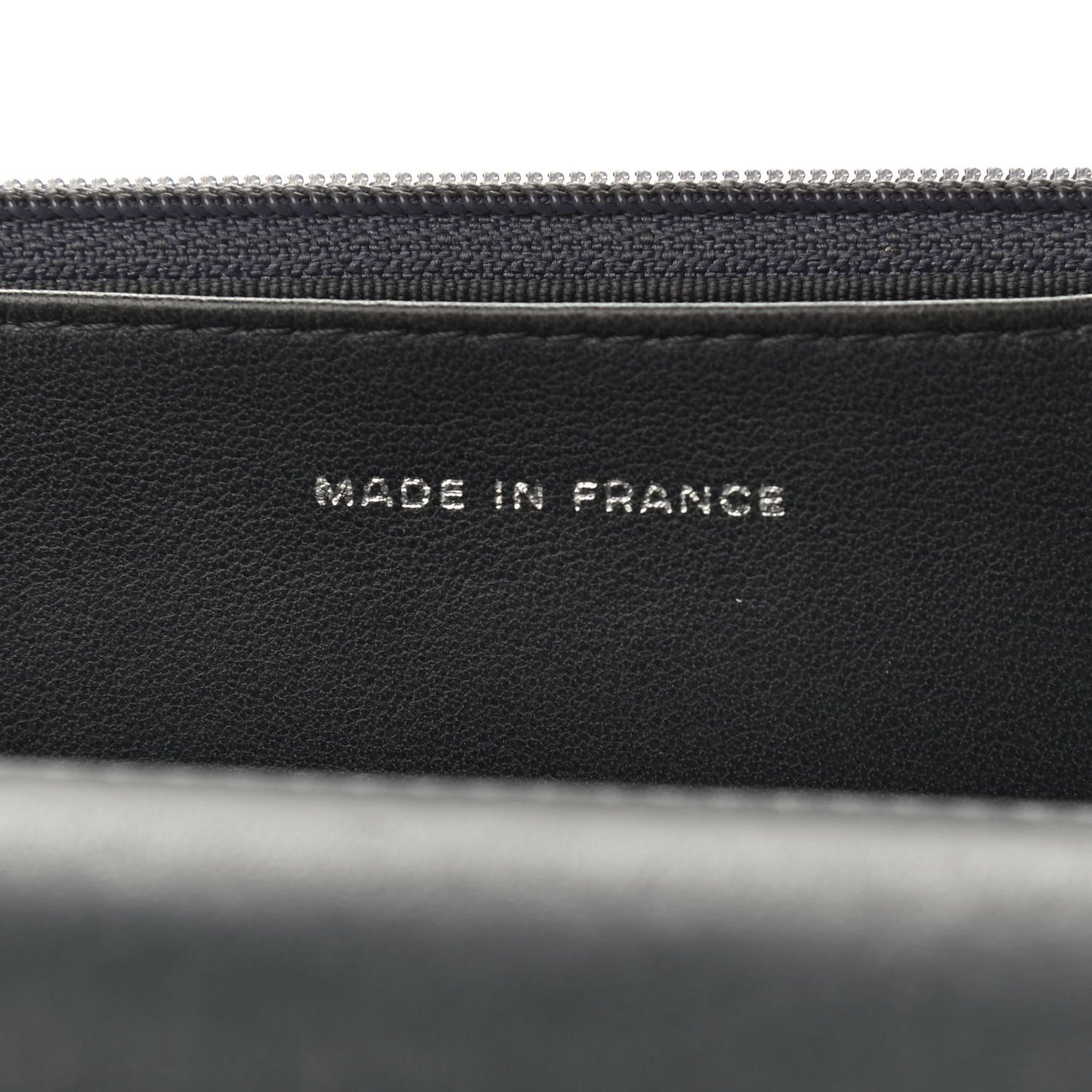 Iridescent Lambskin Quilted Wallet On Chain WOC Grey