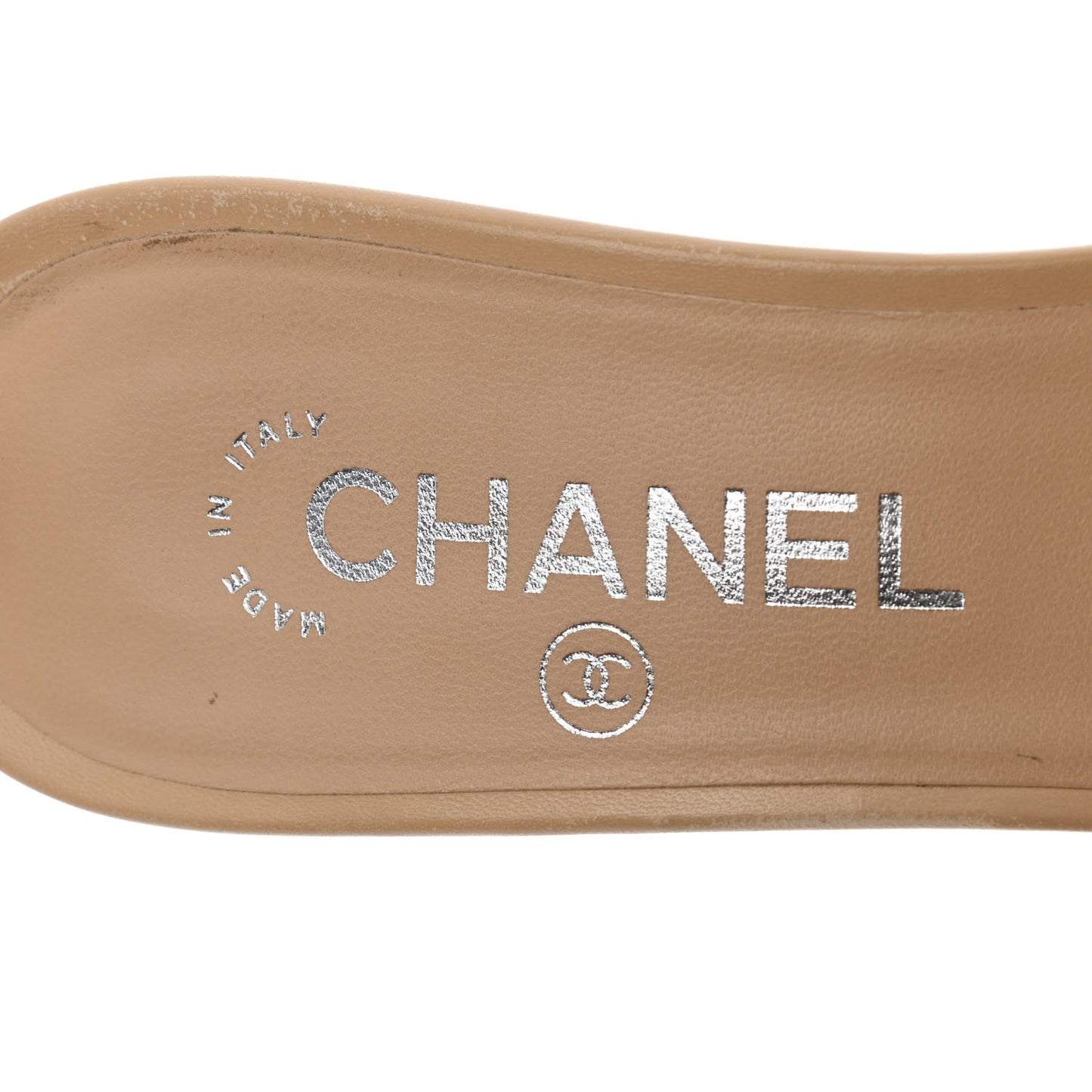 Lambskin PVC Mule 38.5 Transparent Beige