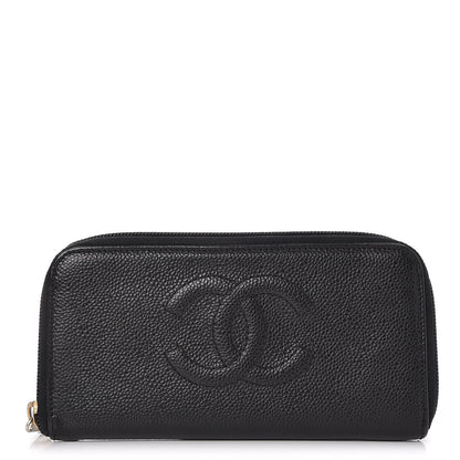Chanel Caviar Timeless CC Zip Around Wallet Black 1 of 8
