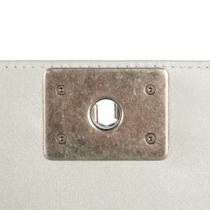 Chanel Metallic Calfskin Quilted Medium Boy Flap Silver 10 of 10