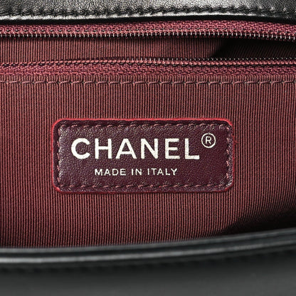 Chanel Calfskin Chevron Quilted New Medium Boy Black 6 of 7