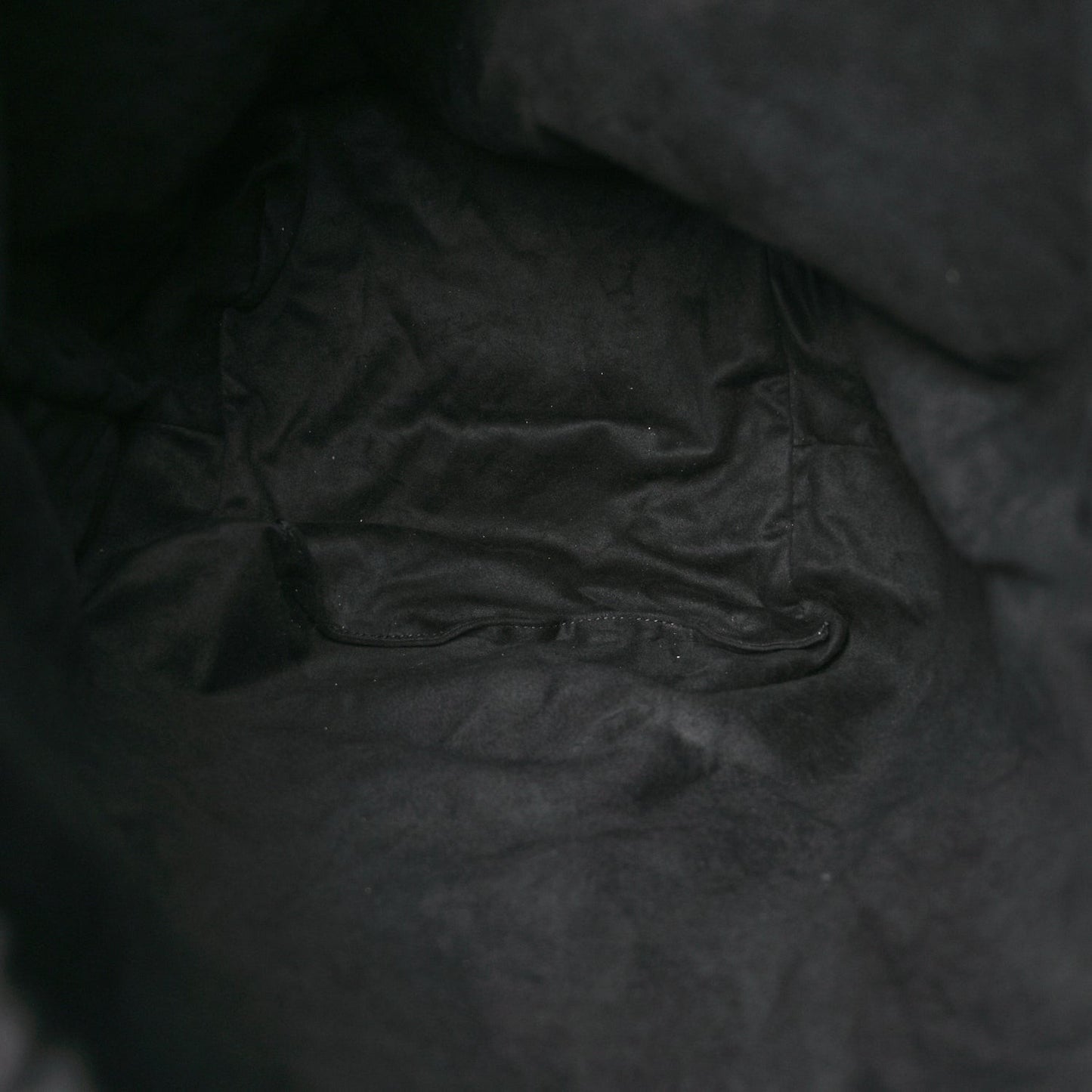 Smooth Calfskin Teddy Drawstring Bag Black