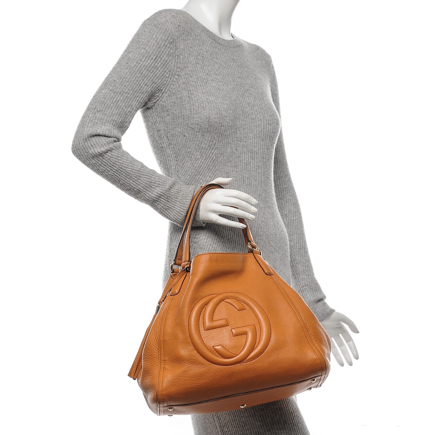 Gucci Pebbled Calfskin Medium Soho Shoulder Bag Curcuma 2 of 10