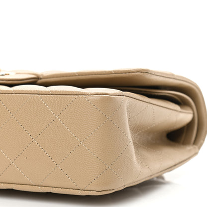 Chanel Caviar Quilted Medium Double Flap Dark Beige 11 of 12