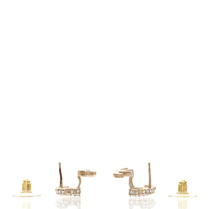 Chanel Metal Crystal Bead CC Earrings Gold 3 of 6