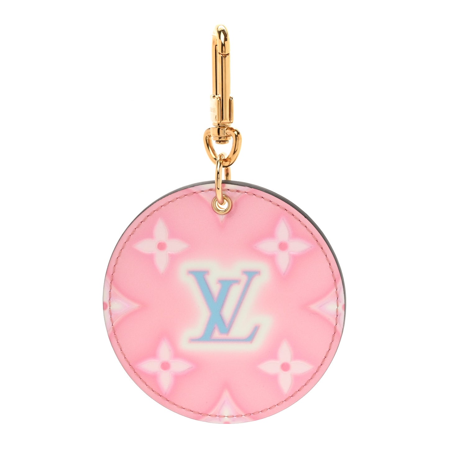 Calfskin Monogram Valentines Day Illustre Bag Charm Key Holder Rose Clair