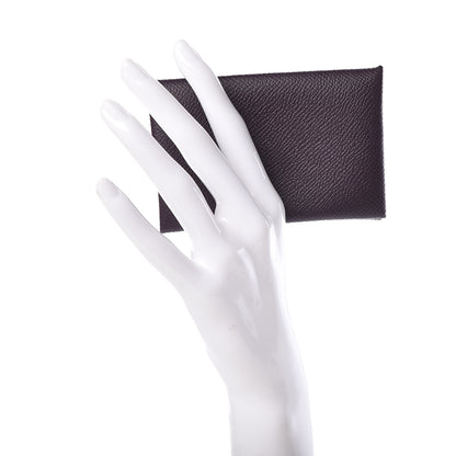 Hermes Epsom Calvi Card Case Raisin 2 of 6