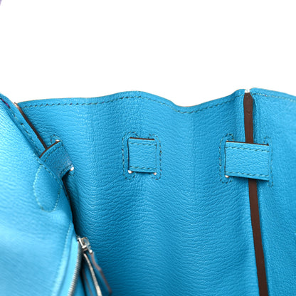 Hermes Chevre Horseshoe Birkin 30 Parme Bleu Aztec 9 of 35