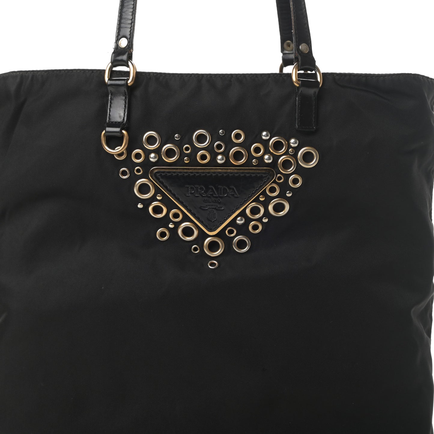 Nylon Vela Grommet Tote Black