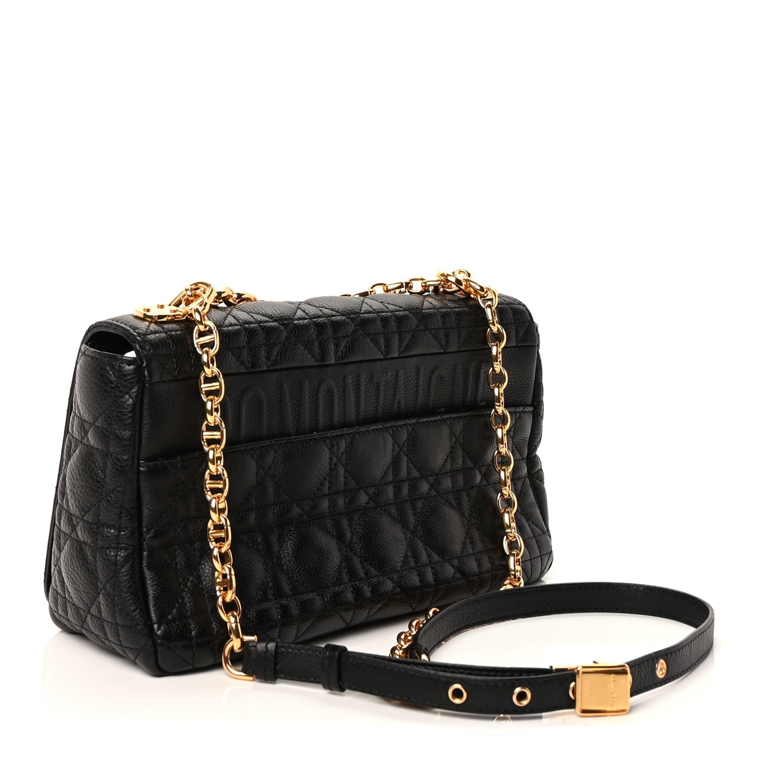 Christian Dior Calfskin Cannage Medium Caro Bag  Black 2 of 8