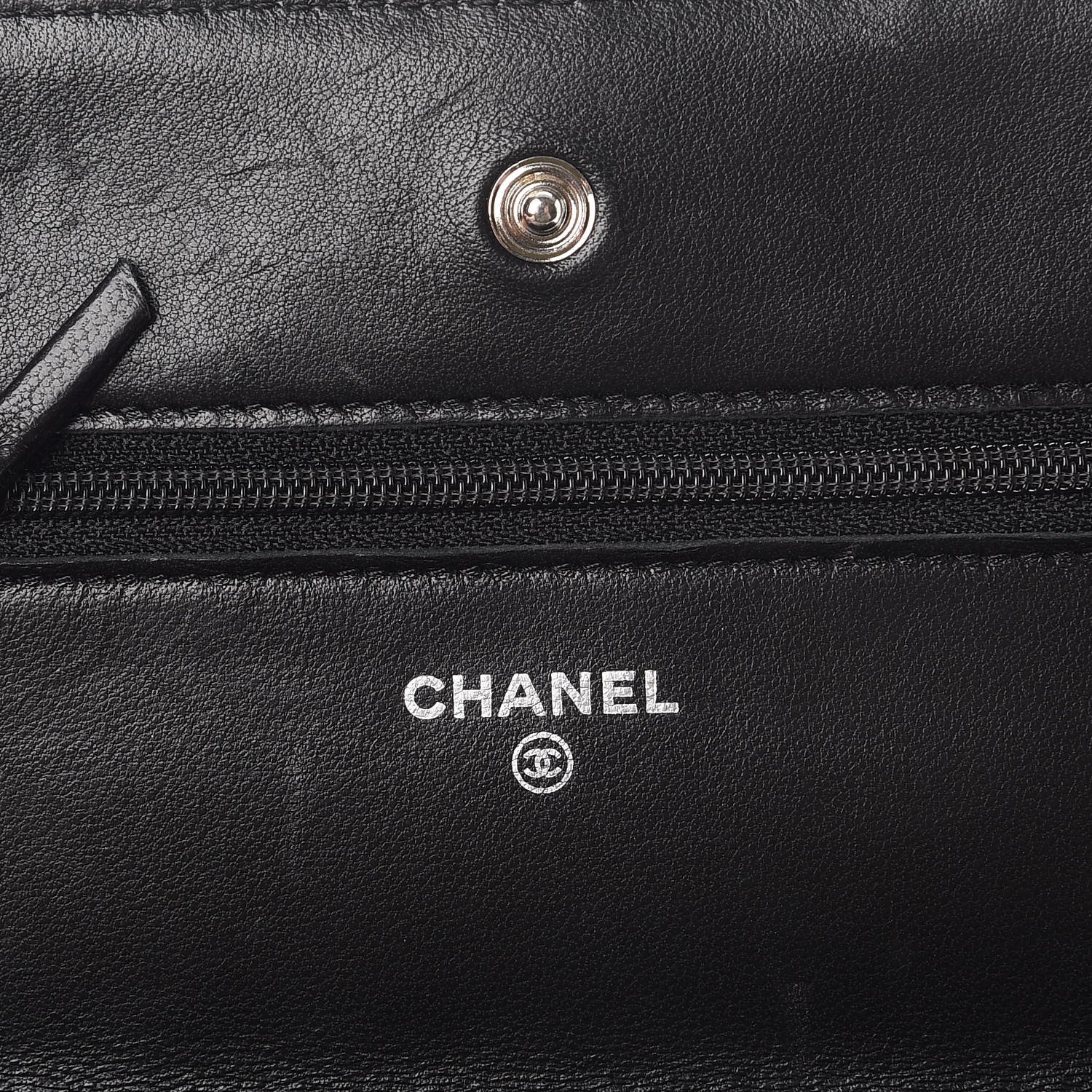 Chanel Lambskin Quilted Wallet On Chain WOC Black 6 of 15