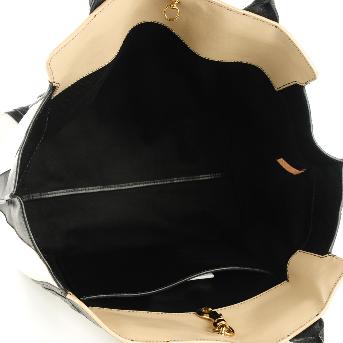 Grained Calfskin Lizard Embossed Mini Alison East West Tote Black White