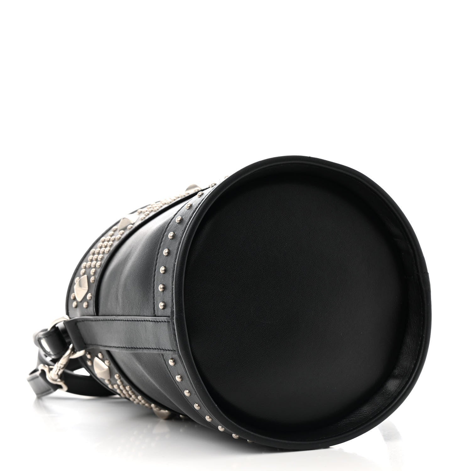 Saint Laurent Smooth Calfskin Studded Small Bahia Drawstring Bucket Bag Black 4 of 7