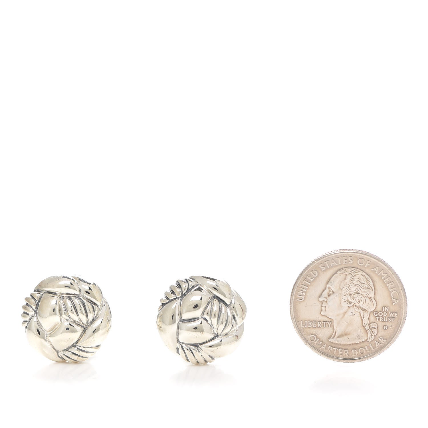 David Yurman Sterling Silver Woven Cable Earrings 2 of 4