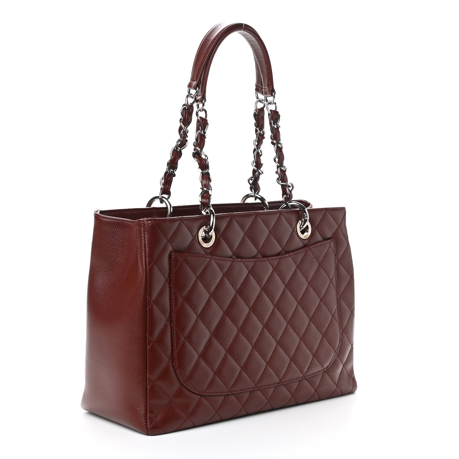 Chanel Caviar Quilted Grand Shopping Tote GST Dark Burgundy 3 of 10