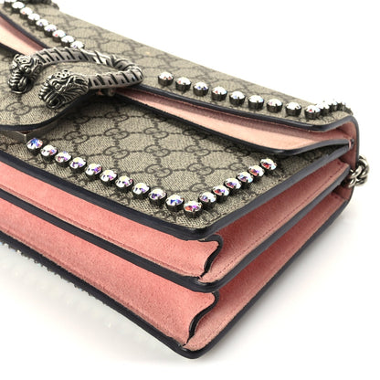 Gucci GG Supreme Monogram Suede Crystal Small Dionysus Shoulder Bag  Beige Ebony Light Peonia 9 of 9