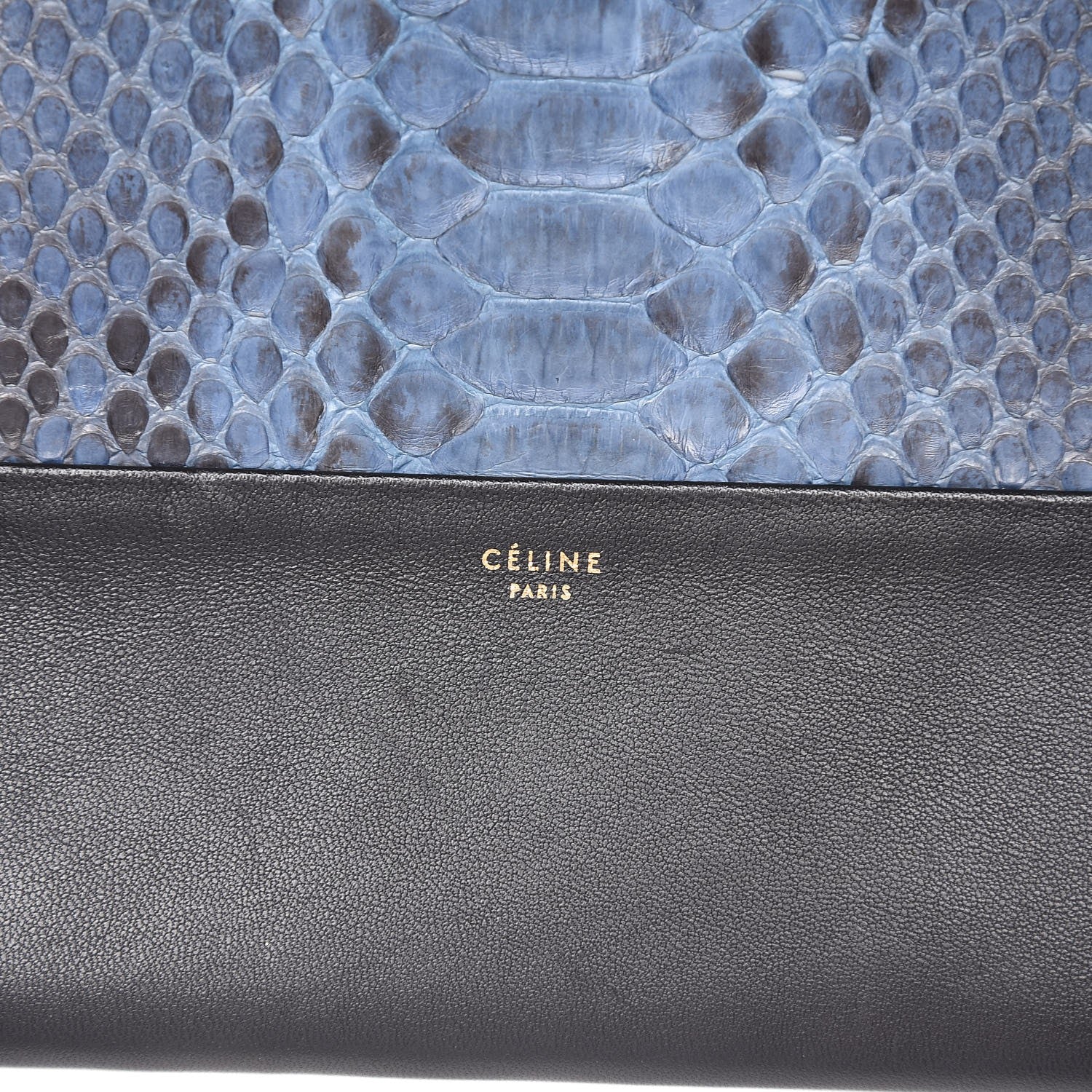 Celine Python Lambskin Solo Clutch Pouch Slate Black 6 of 7