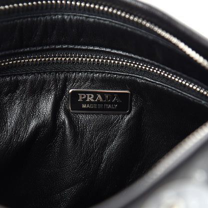 Prada Calfskin Chained Sequin Crossbody Black Transparent 8 of 10
