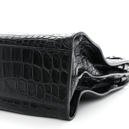 Saint Laurent SAINT LAURENT Calfskin Crocodile Embossed Large Thin Sac De Jour Black 11 of 17