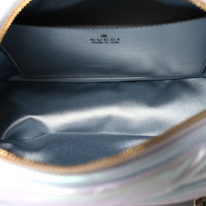 Gucci Iridescent Nappa Chevron Matelasse Small GG Marmont Chain Shoulder Bag Iridescent Snow Light Blue 6 of 7