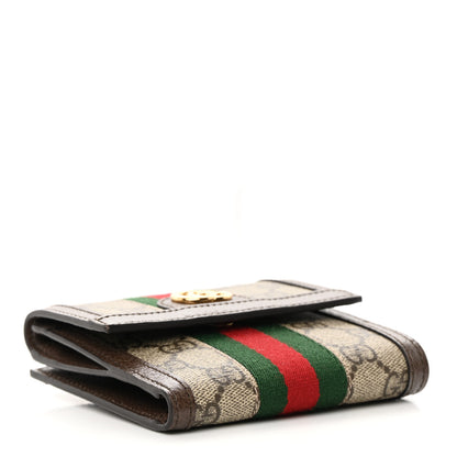 Gucci GG Supreme Monogram Web Ophidia French Flap Wallet Beige New Acero 4 of 12