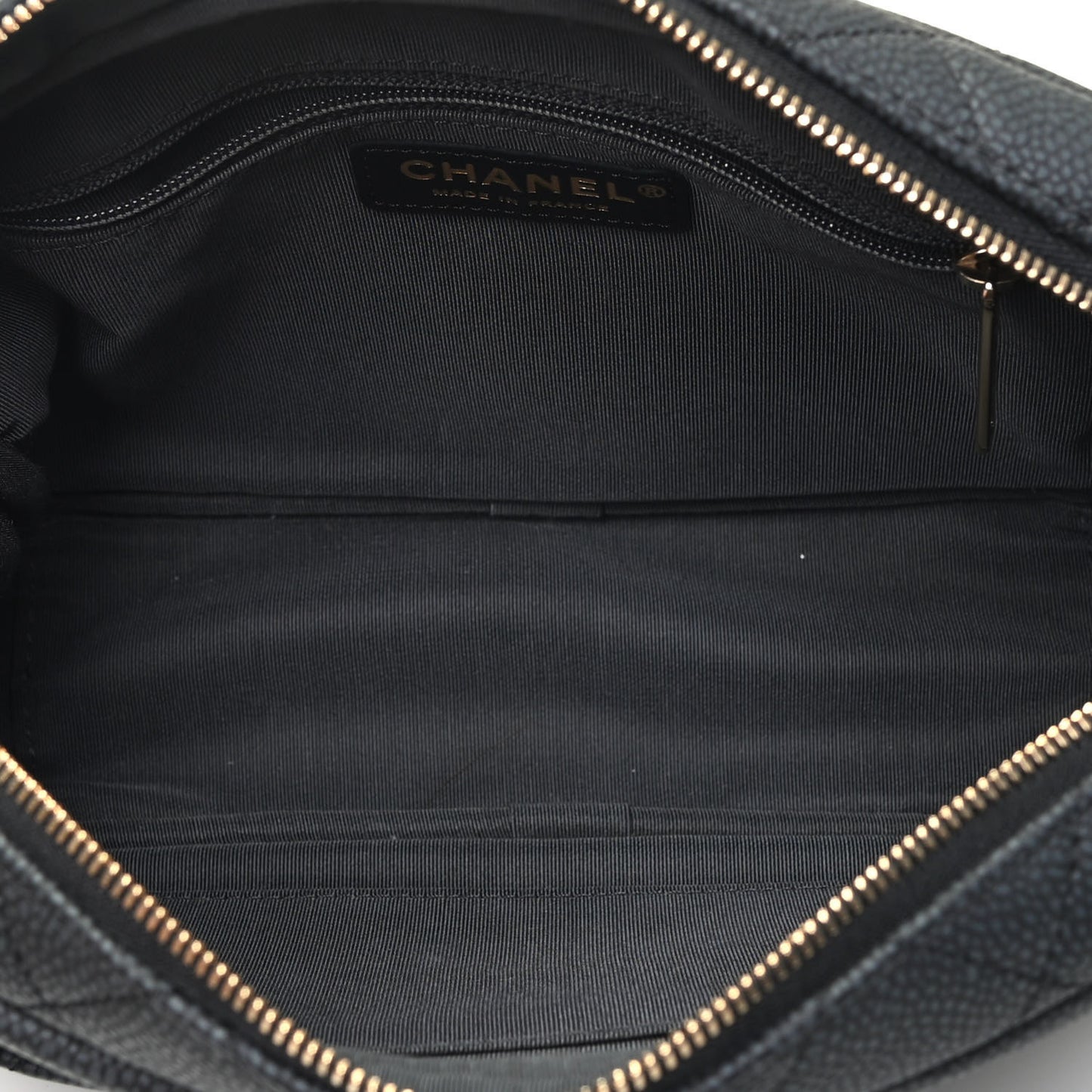 Iridescent Caviar Quilted Small Coco Tassel Camera Case Black