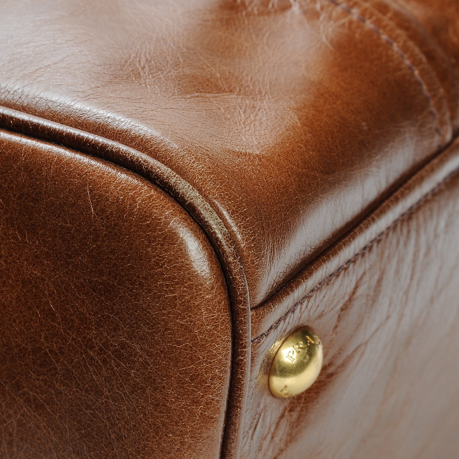 Prada Vitello Shine Top Handle Bag Palissandro 8 of 8