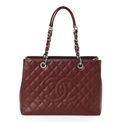 Chanel Caviar Quilted Grand Shopping Tote GST Dark Burgundy 1 of 10