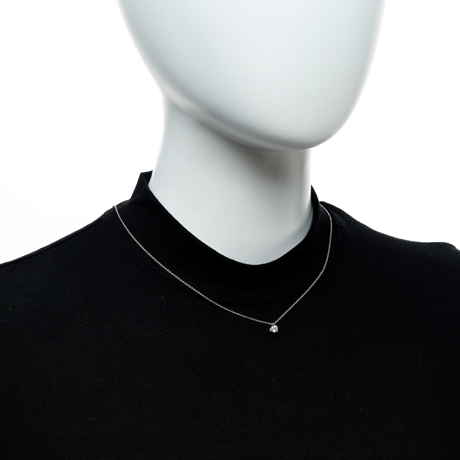 Tiffany Platinum Diamond .28ct Solitaire Pendant Necklace 2 of 4
