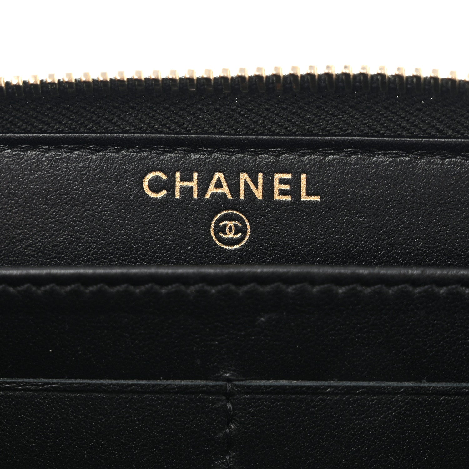 Chanel Caviar Studded Deauville Large Zip Around Wallet Black 6 of 10