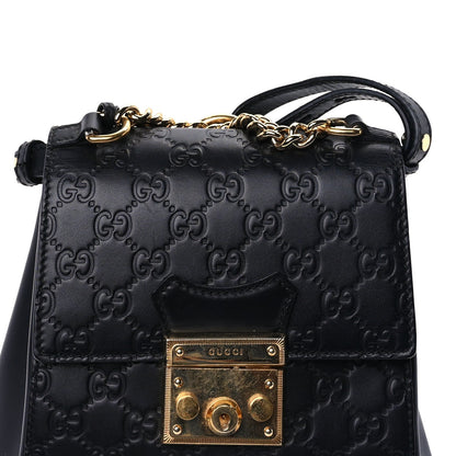 Gucci ssima Signature Padlock Backpack Black 6 of 8