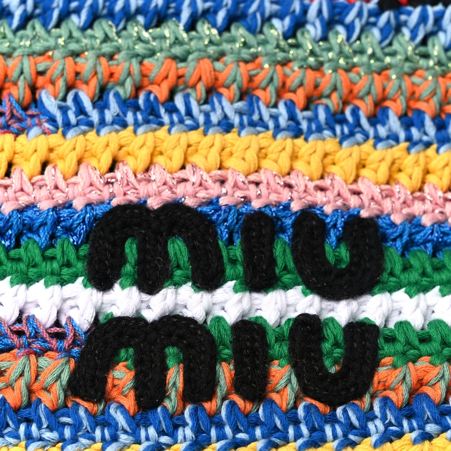 Fabric Crochet Pouch Multicolor