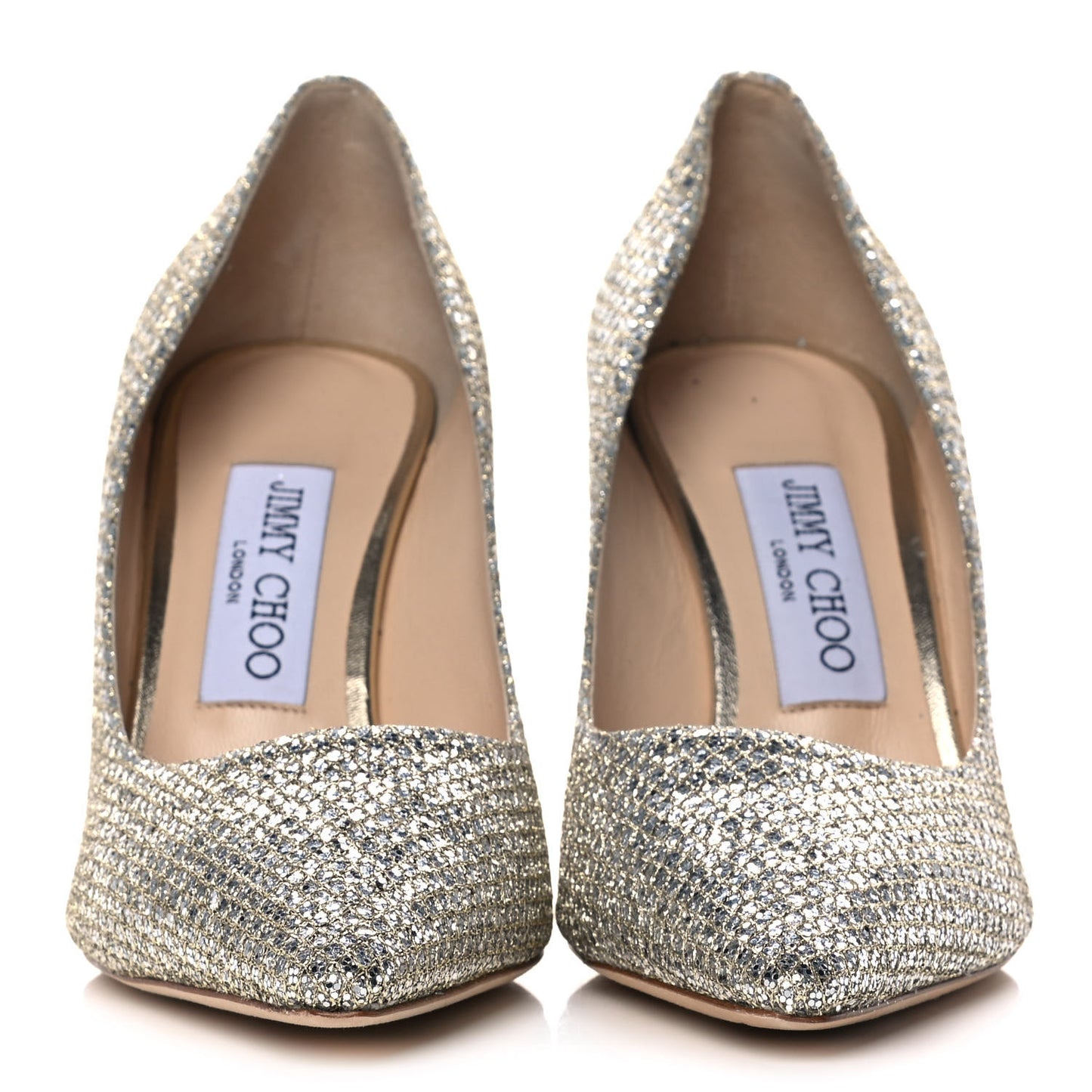 Glitter Fabric Romy 85 Pumps 36.5 Champagne