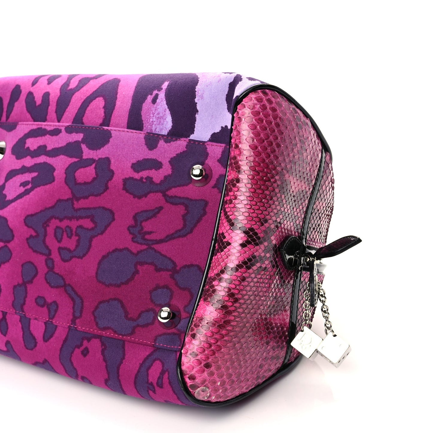 Snakeskin Leopard Gambler Dice Bowler Pink
