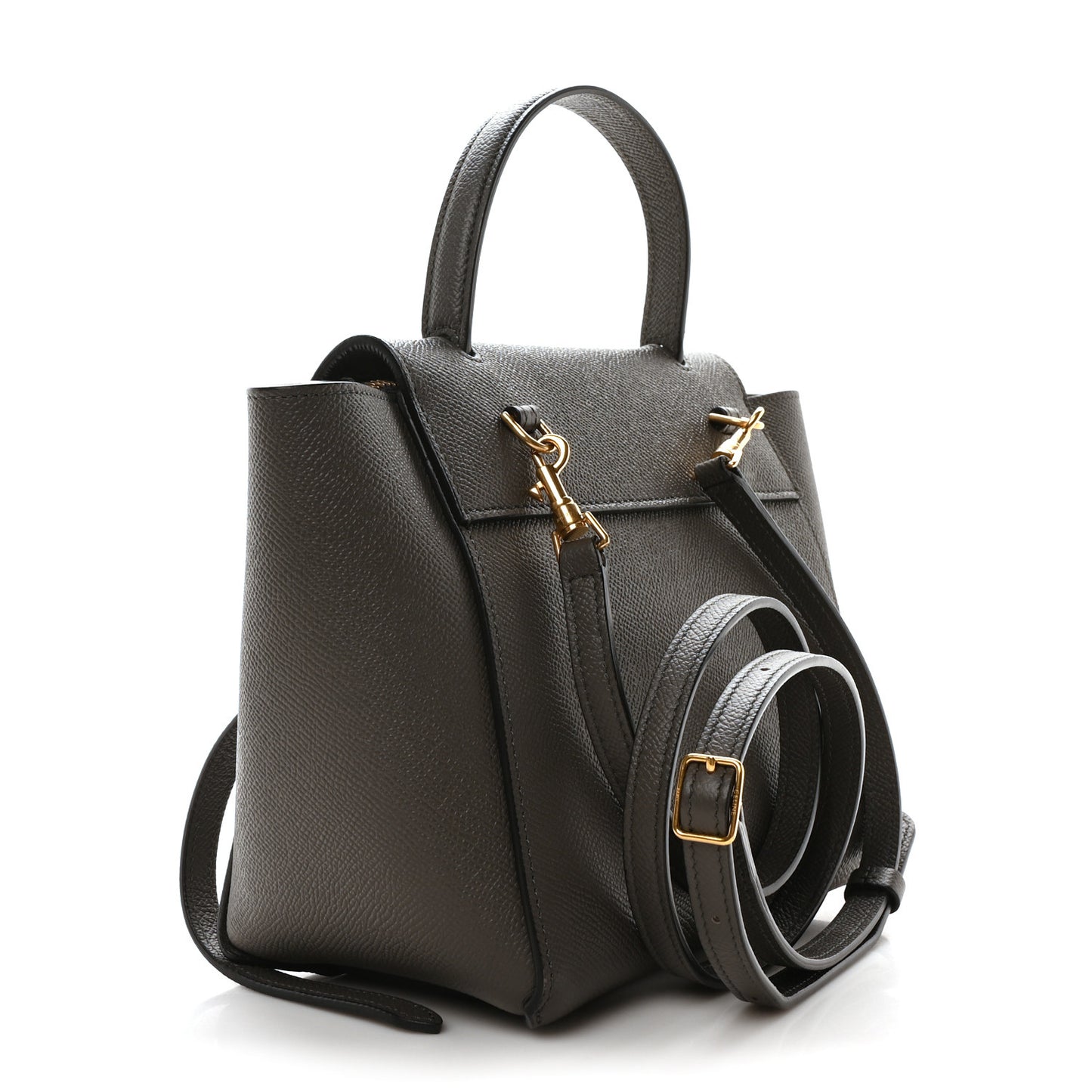 Grained Calfskin Nano Belt Bag Grey