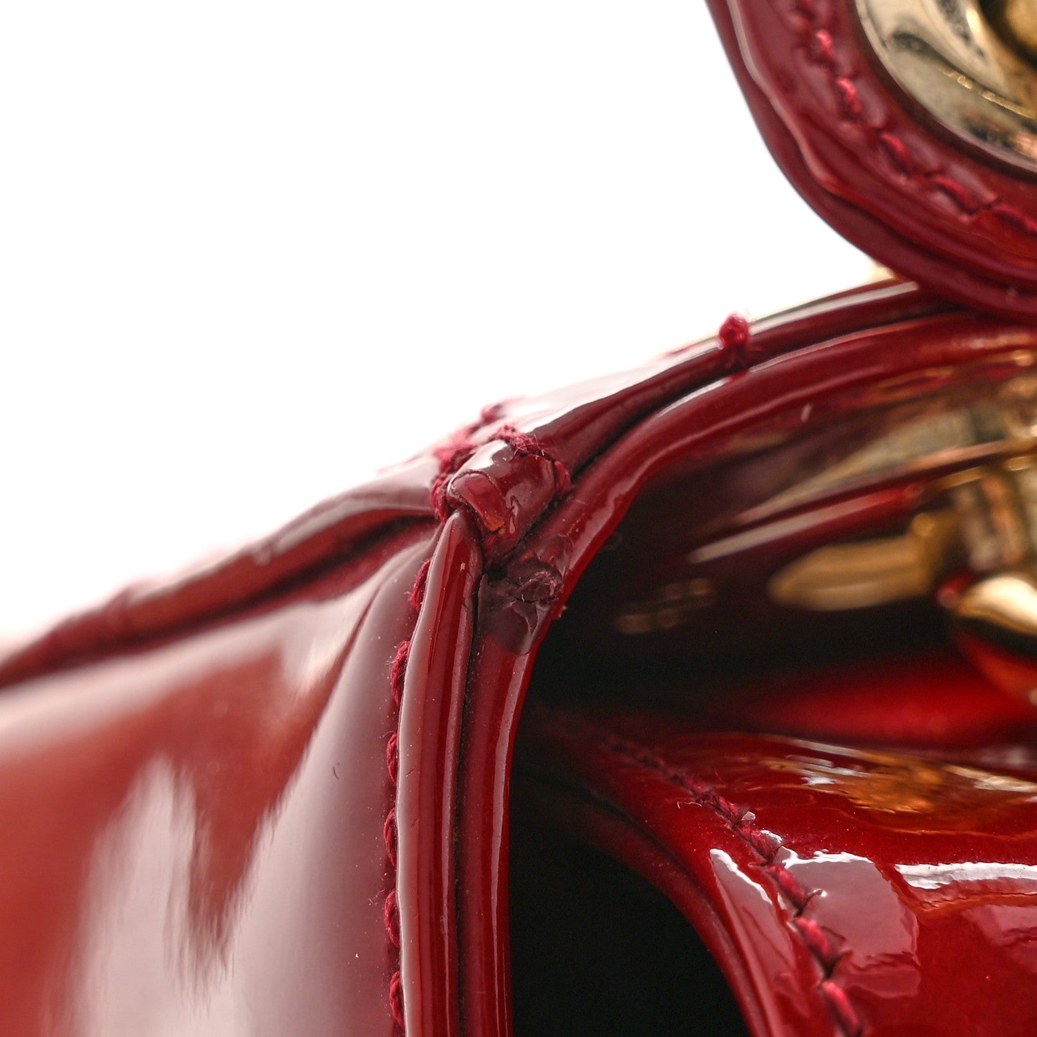 Christian Dior Patent Cannage Mini Lady Dior Red 15 of 18