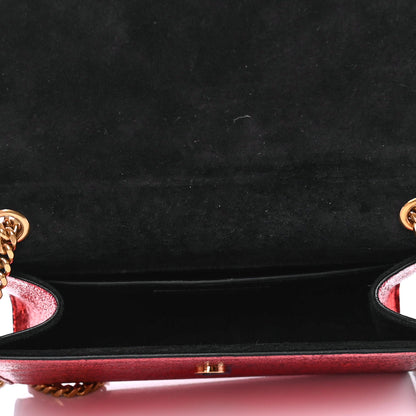 Saint Laurent Metallic Calfskin Small Classic Monogram Kate Satchel Red 4 of 4