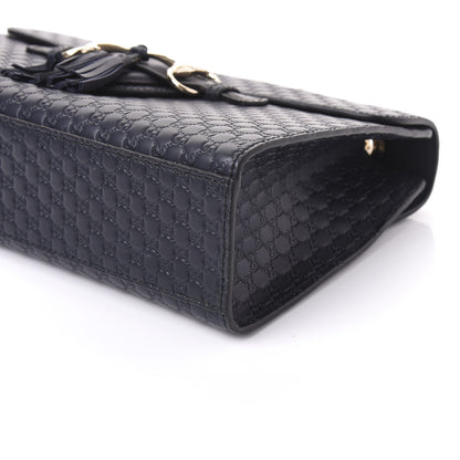 Gucci Soft Microguccissima Medium Emily Chain Shoulder Bag Blue 6 of 9