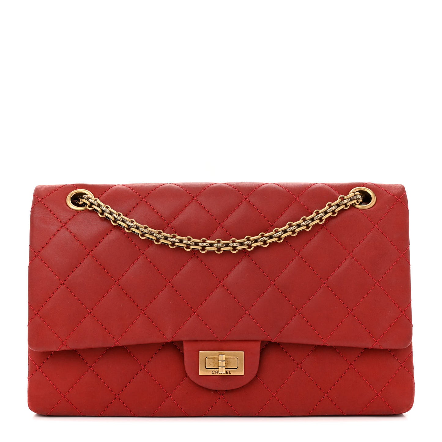 Iridescent Calfskin Quilted 2.55 Reissue 226 Flap Red