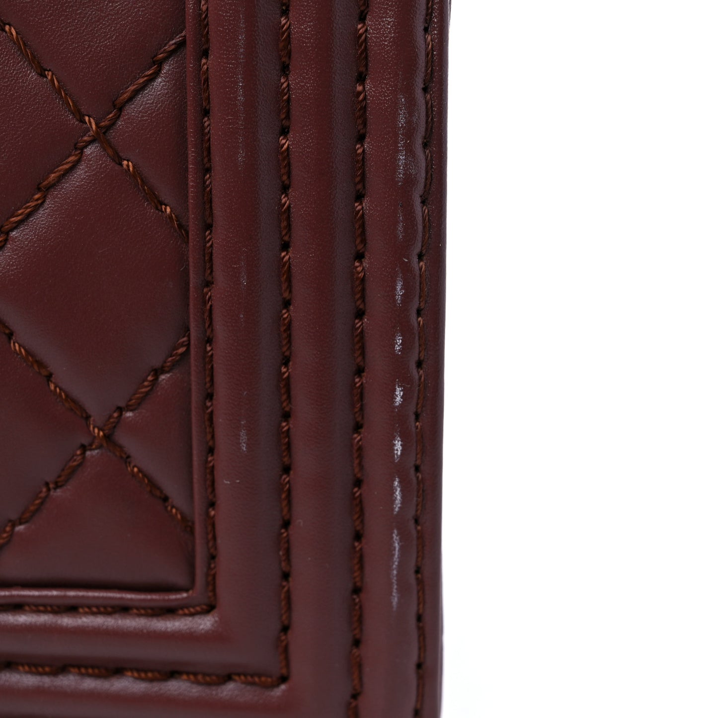 Calfskin Stitched Medium Boy Flap Brown