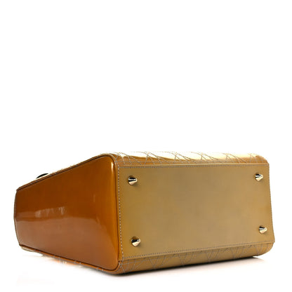 Christian Dior Metallic Patent Cannage Medium Lady Dior Yellow 3 of 8