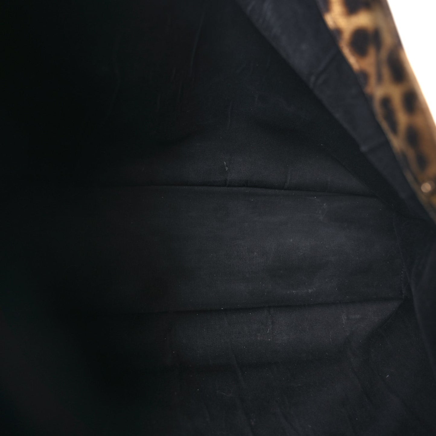 Canvas Calfskin Leopard Print Rive Gauche Noe Tote Natural Black