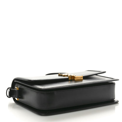 Saint Laurent Box Calfskin Monogram Medium Solferino Satchel Black 4 of 9
