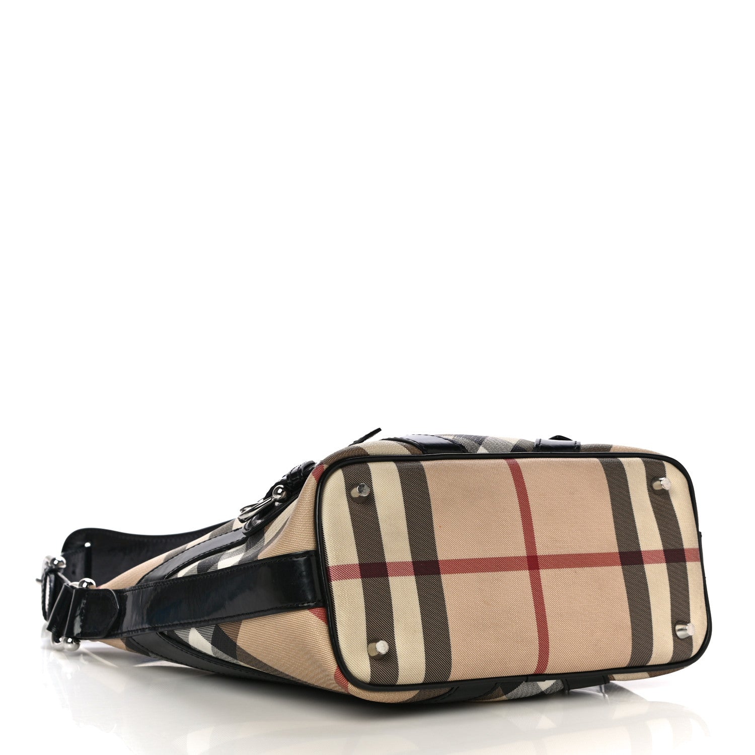 Burberry Supernova Check Buckle Hobo Black 4 of 10