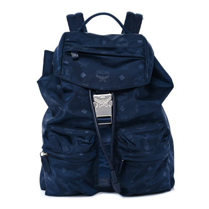 MCM Nylon Monogram Small Tivitat Two-Pocket Backpack Blue 1 of 9