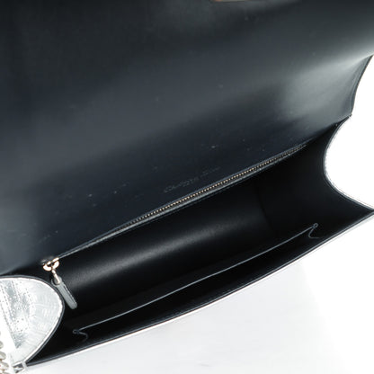 Christian Dior Metallic Patent Micro-Cannage Medium Diorama Flap Bag Silver 5 of 8