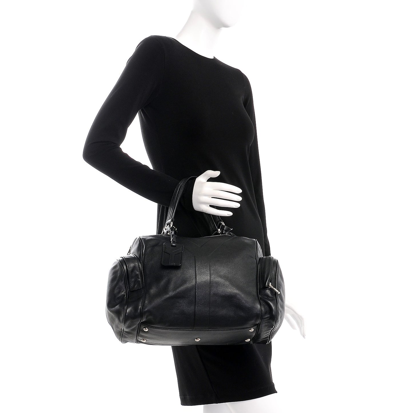 Calfskin Large Vanity Bowler Black