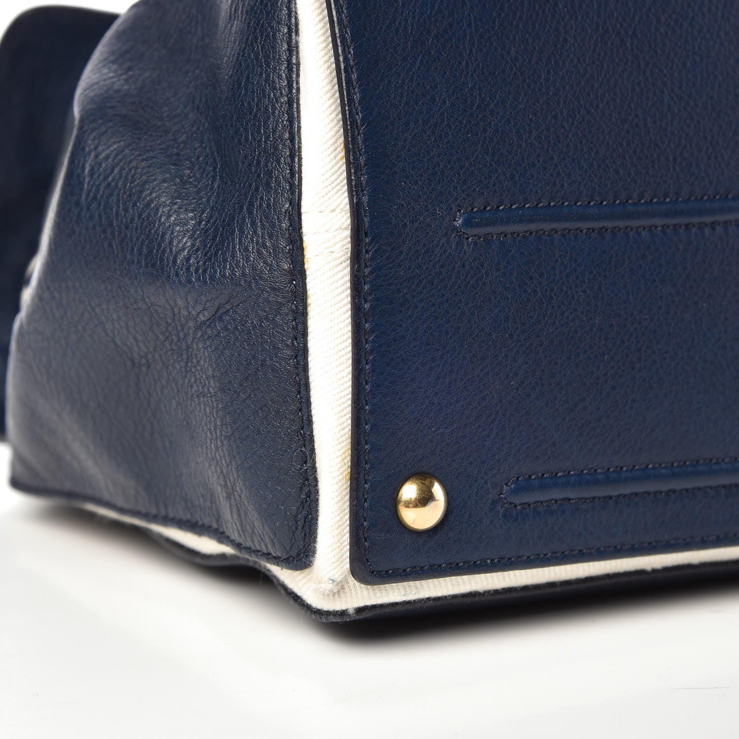 Saint Laurent Calfskin Canvas Medium Muse Two Blue 13 of 16