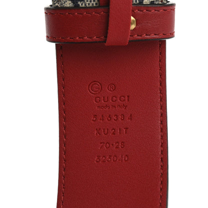 Gucci GG Supreme Monogram Blooms Plaque Belt 70 28 Blue 5 of 7